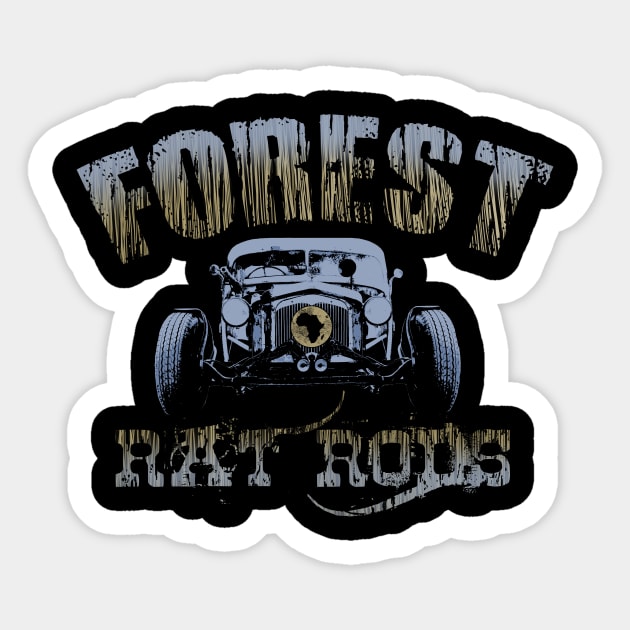 Forest Rat Rods Sticker by StephenBibbArt